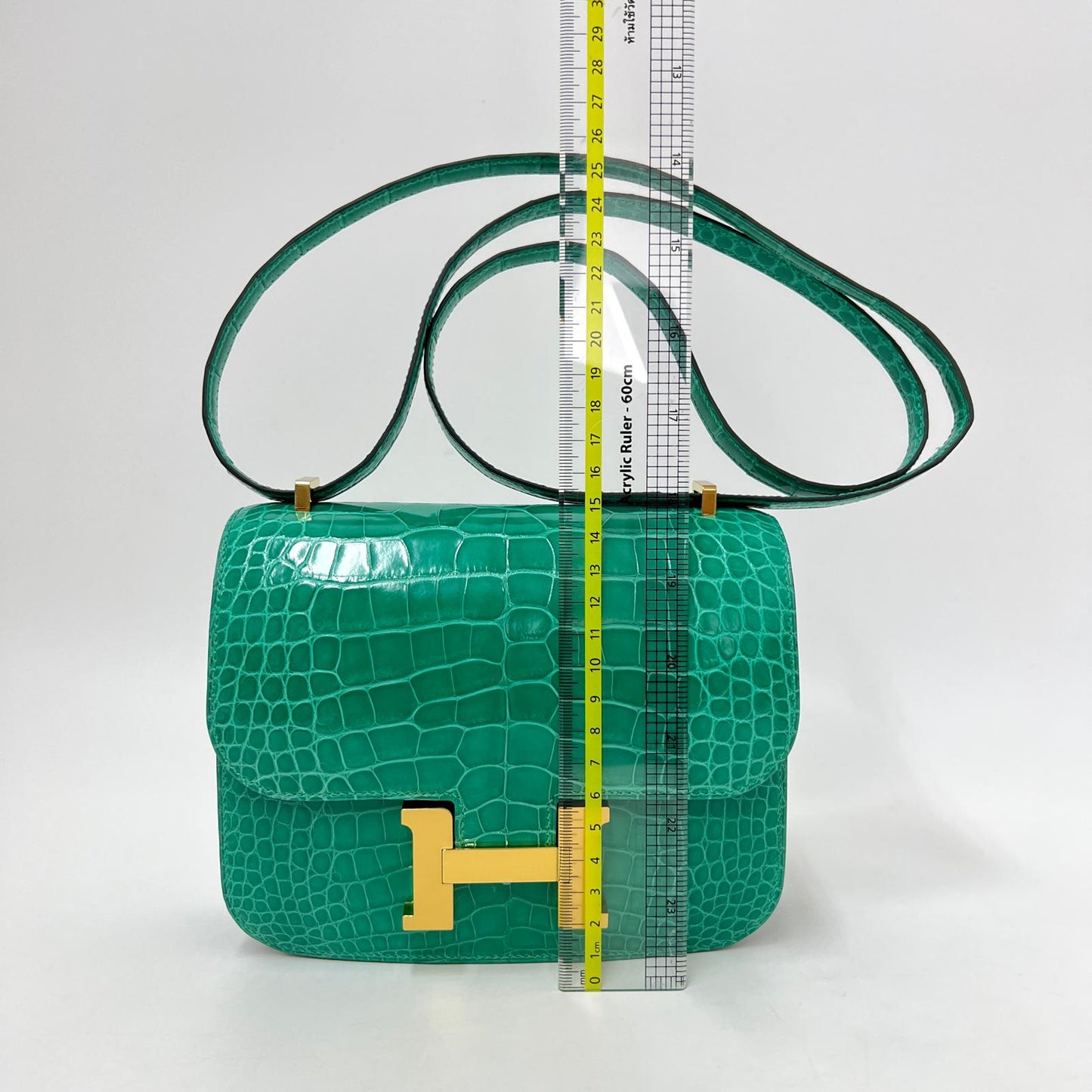 Hermes Shiny Alligator Constance 18 Vert Jade