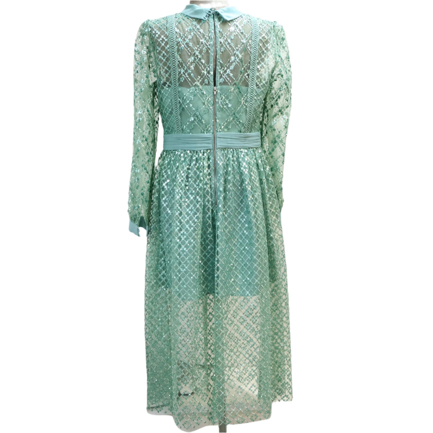 Self Portrait Dress Green Glitter