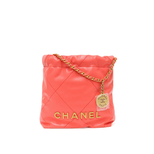 Chanel 22 Mini Hobo Bag Pink GHW