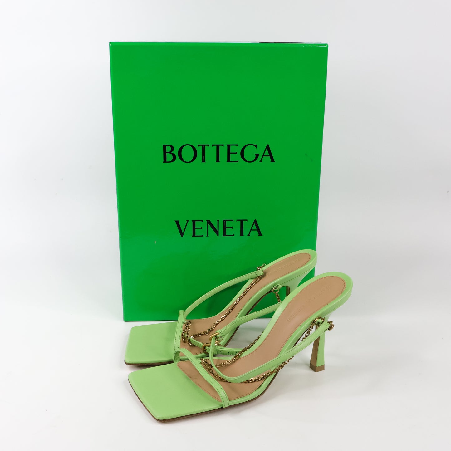 Bottega Veneta Heels Pistachio Stretch Chain Strap 37