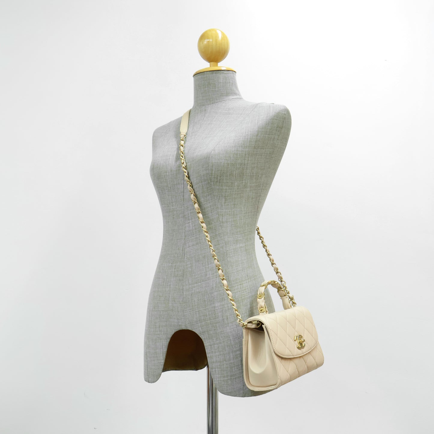 Chanel Flap Top Handle Beige