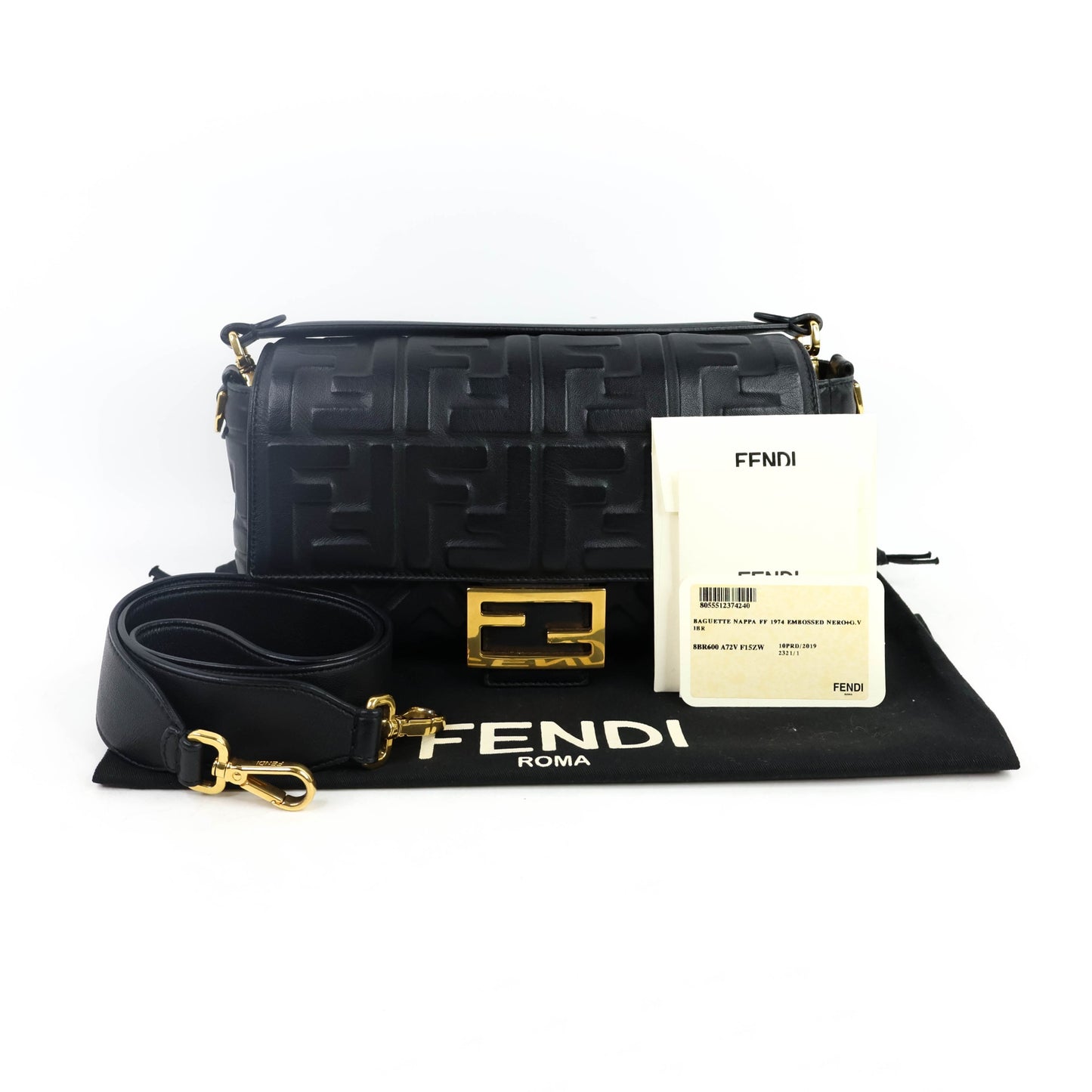 Fendi Nappa FF 1974 Baguette Black