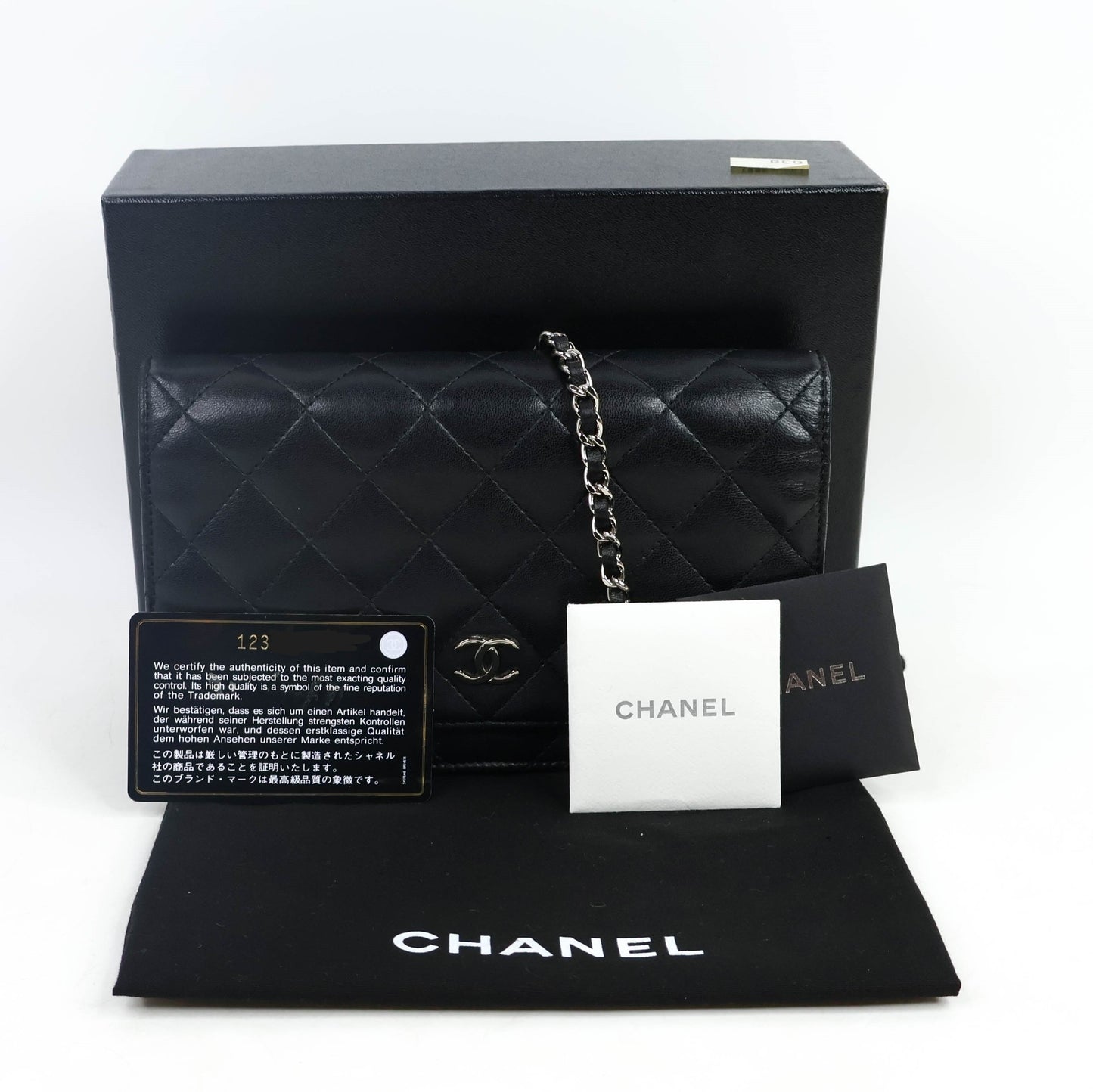 Chanel Lambskin Wallet On Chain Black