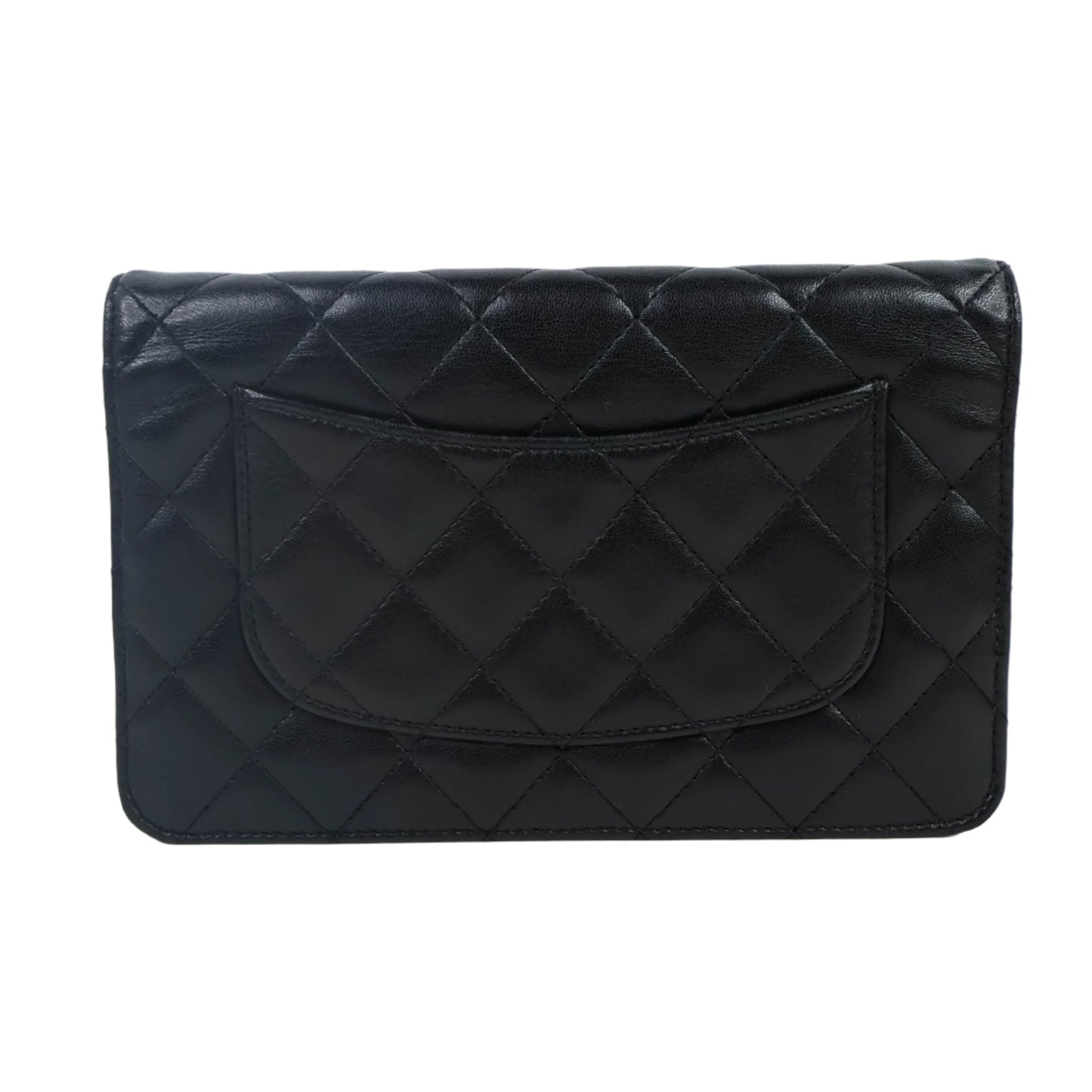 Chanel Lambskin Wallet On Chain Black