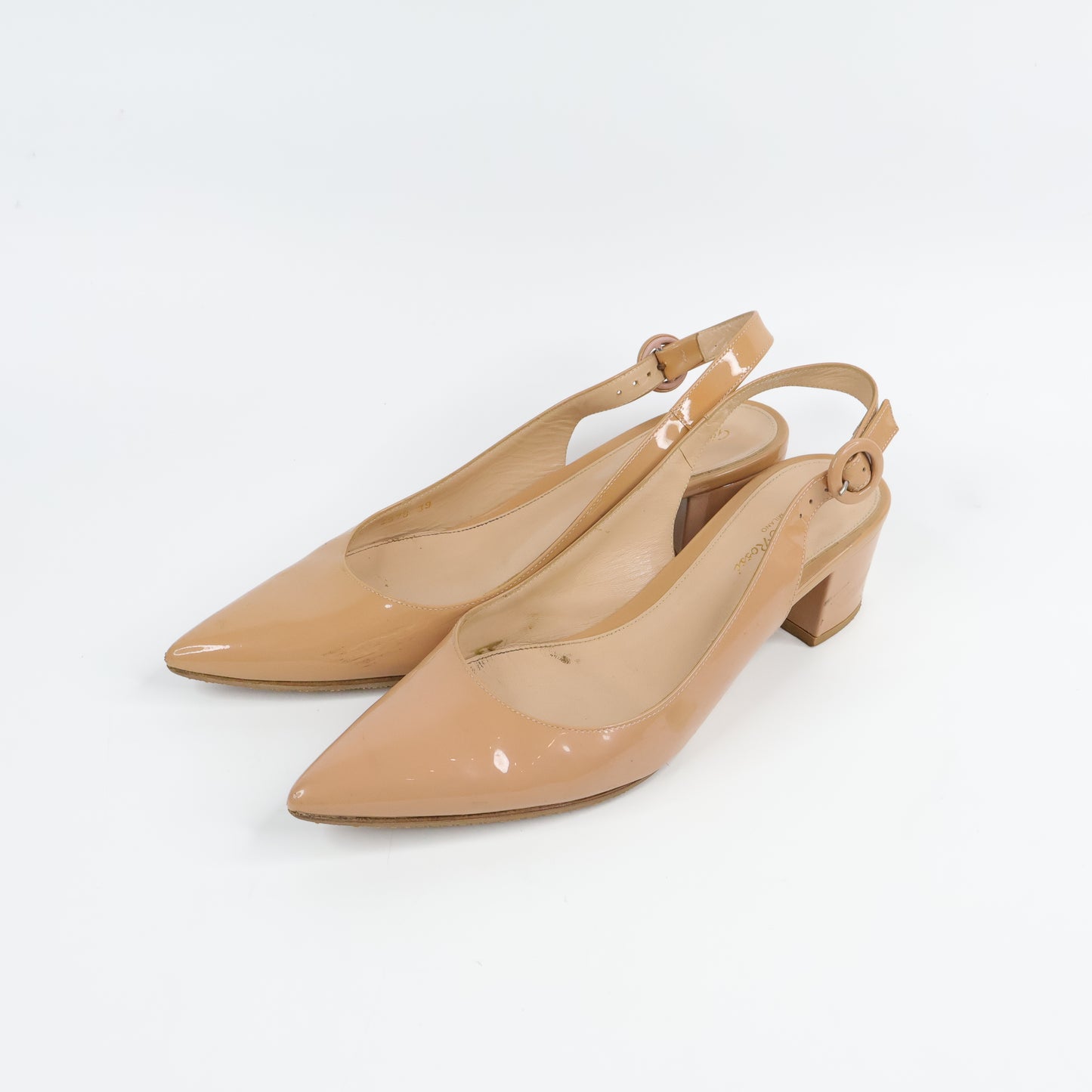 Gianvito Rossi Sling Back Patent Nude 39