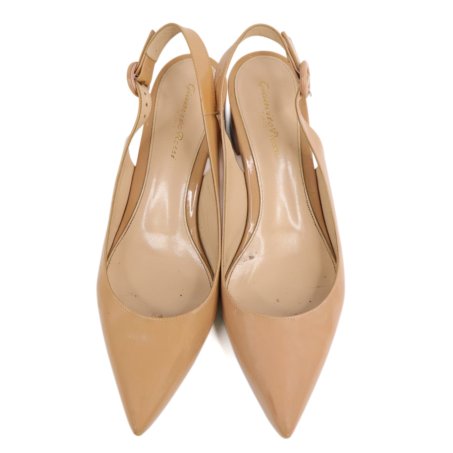 Gianvito Rossi Sling Back Patent Nude 39