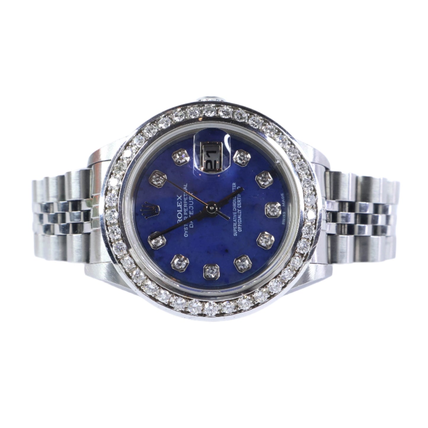 Rolex Datejust Steel White Gold Sodalite Diamond