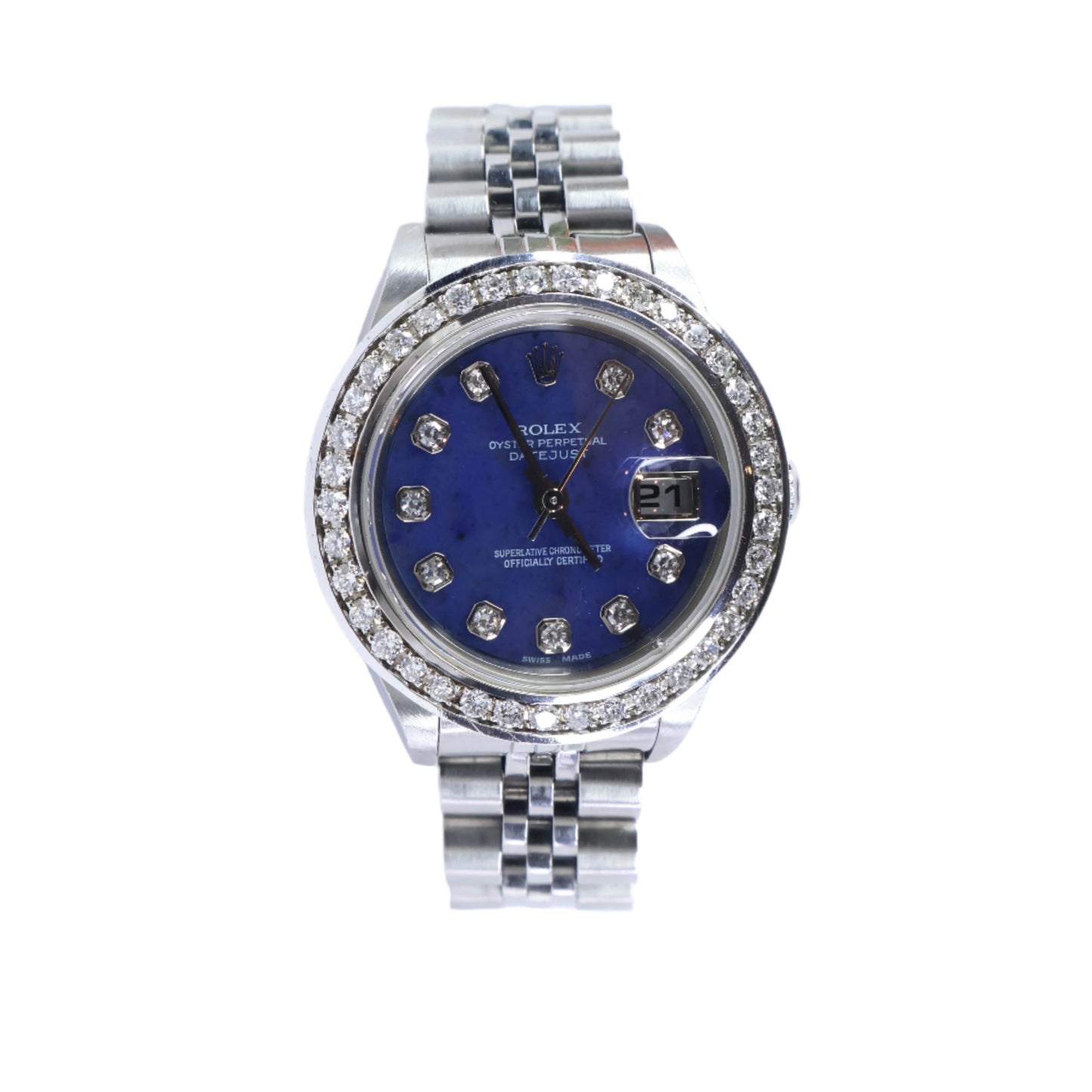 Rolex Datejust Steel White Gold Sodalite Diamond