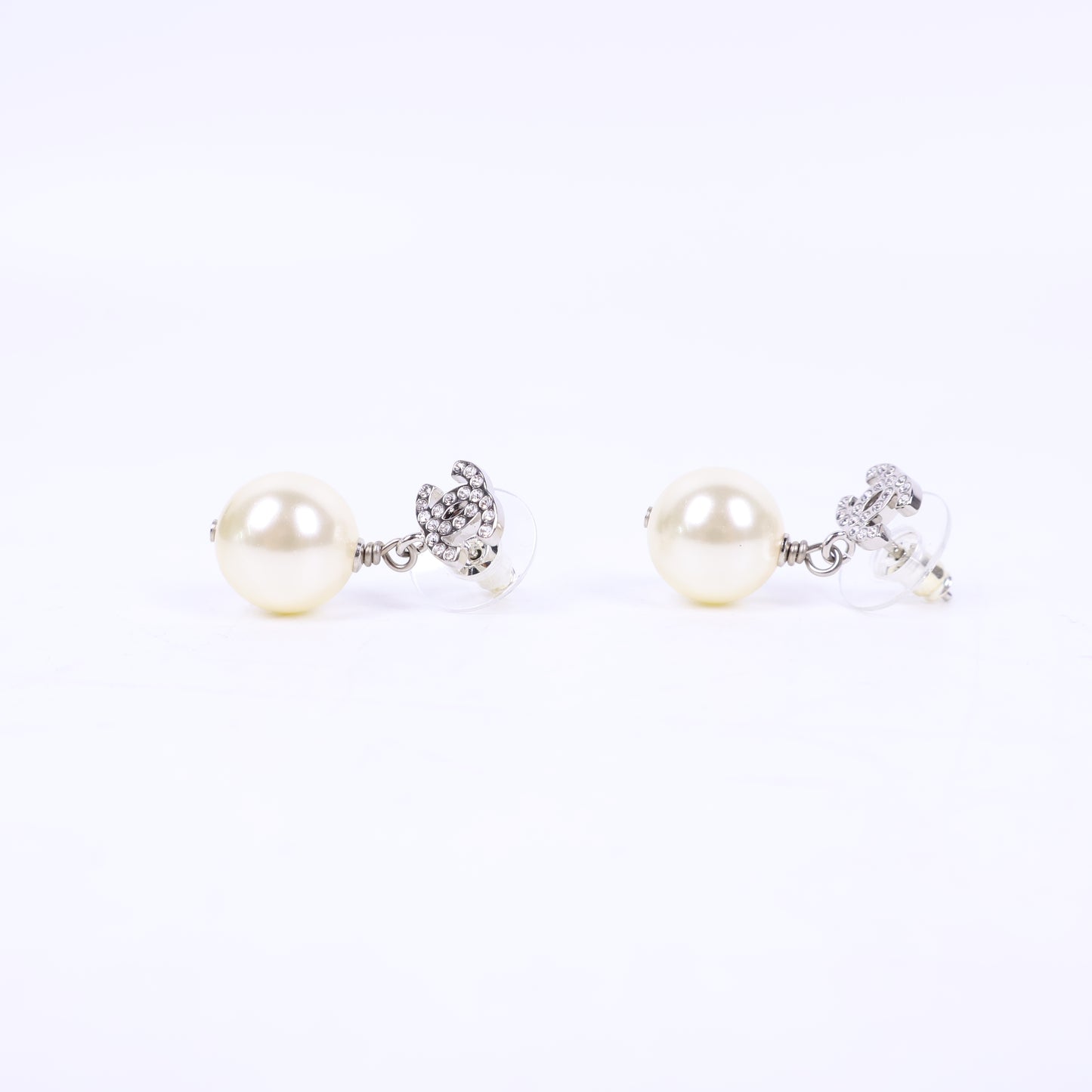 Chanel Earrings CC Crystal Drop Pearl