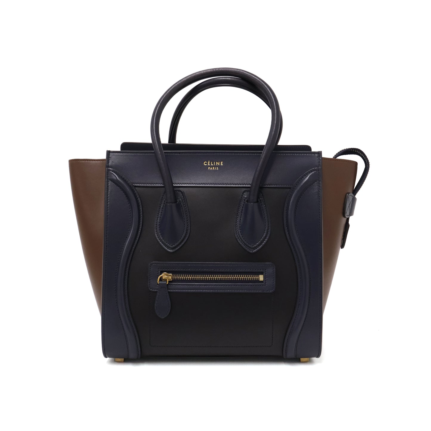 Celine Luggage Micro Tri Color Black Navy Brown