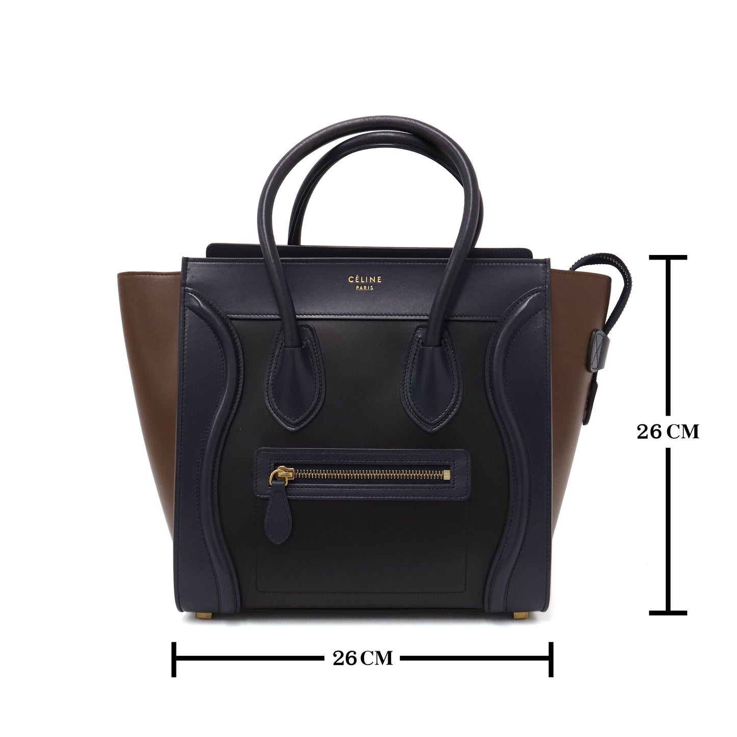 Celine Luggage Micro Tri Color Black Navy Brown