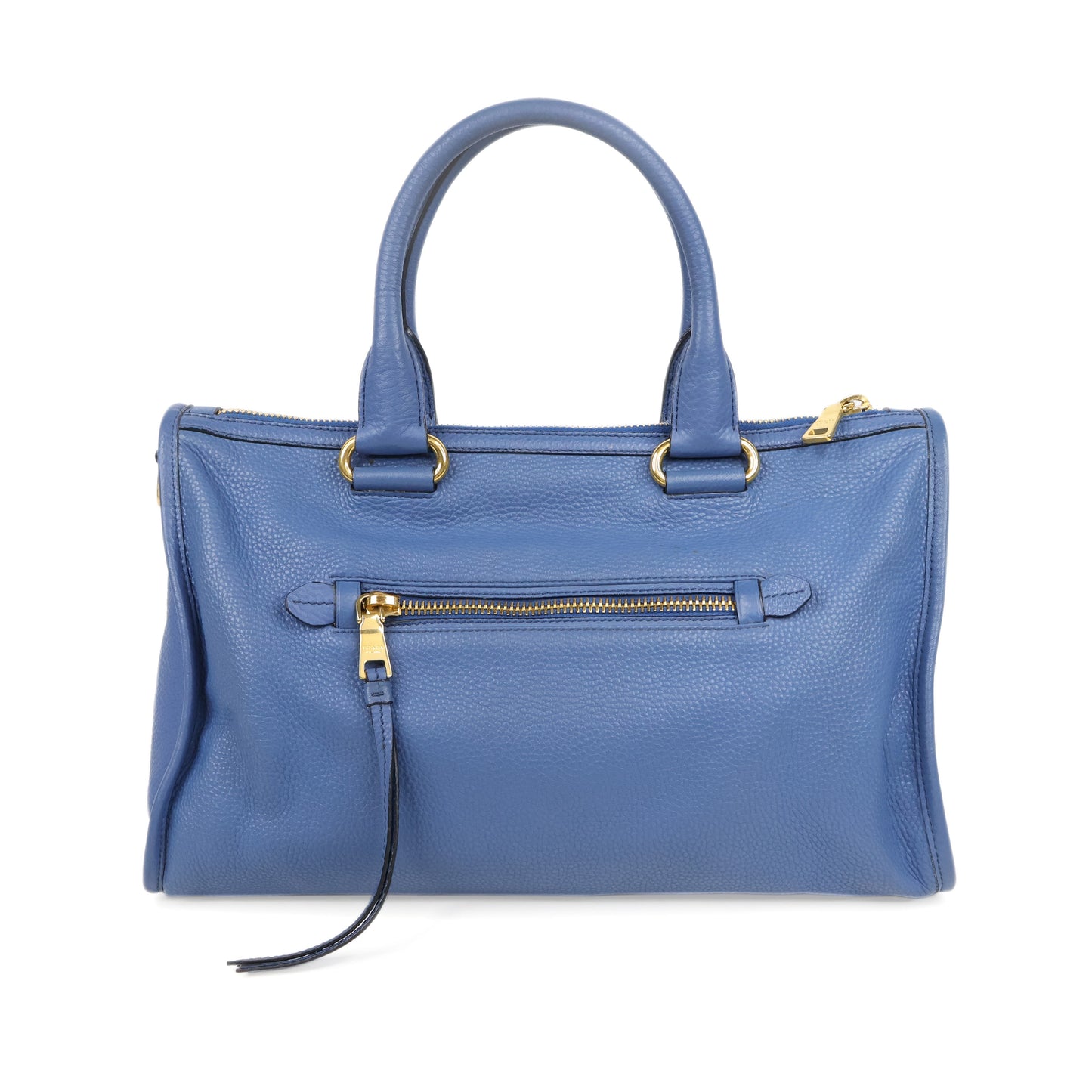 Prada Vitello Daino Satchel Cobalto