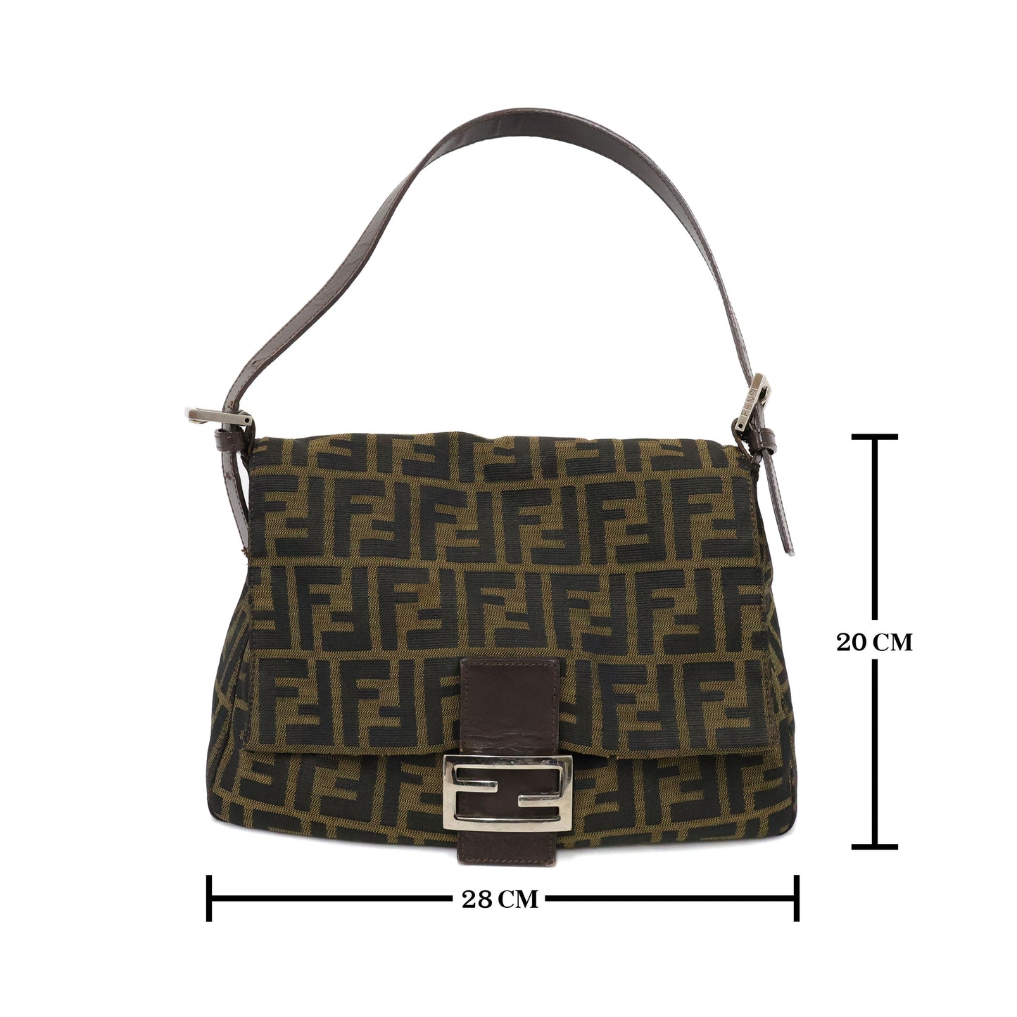 Fendi Baguette Zucca Shoulder Brown