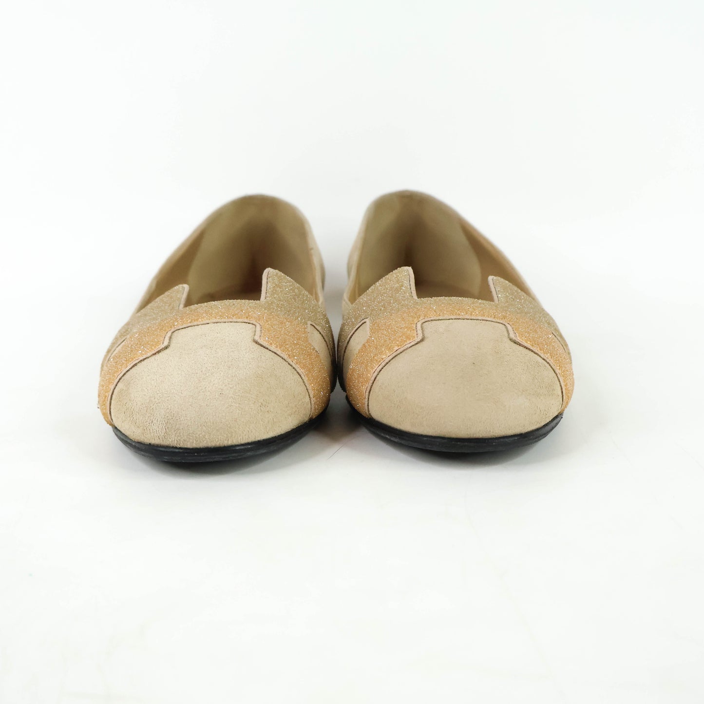 Hermes Nice Ballerina Flats Suede Powder 36