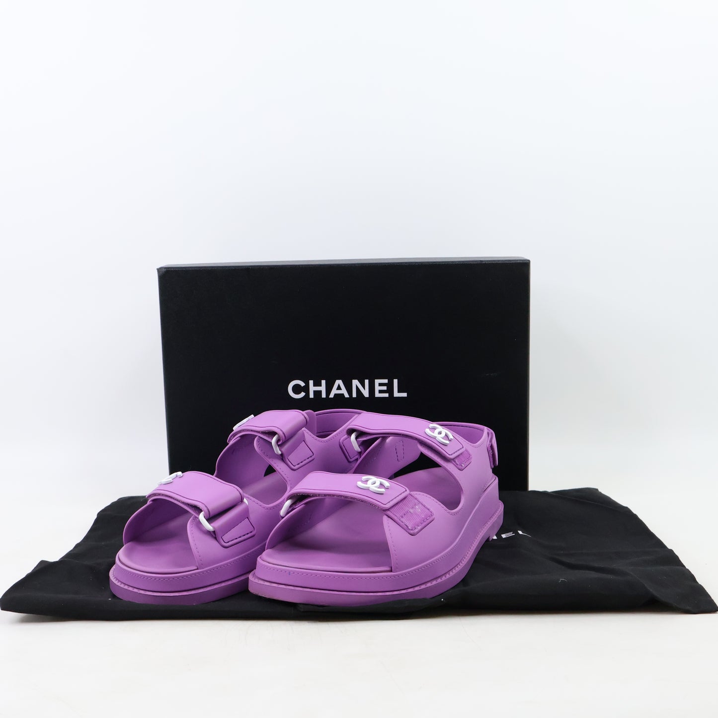 Chanel Sandals Rubber Purple 37