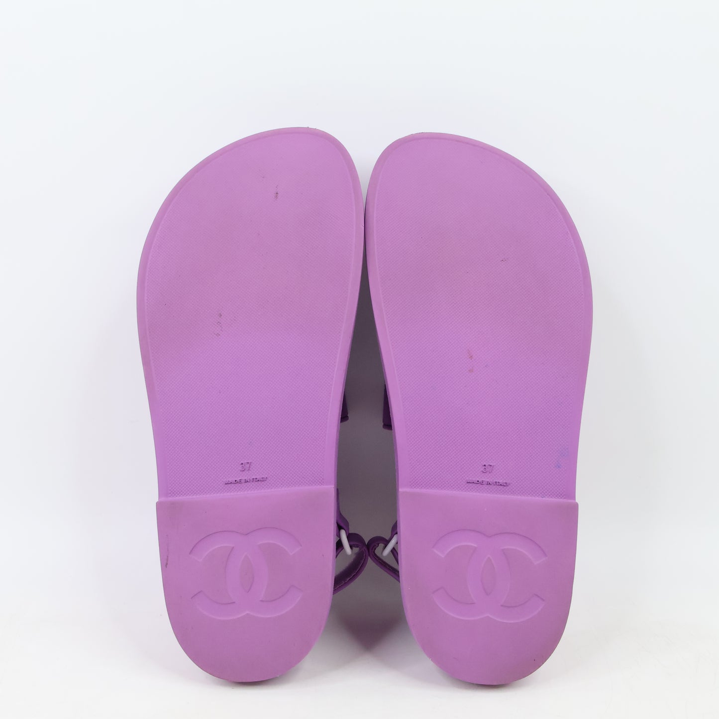 Chanel Sandals Rubber Purple 37