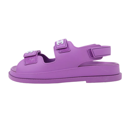 Chanel Sandals Rubber Purple 37