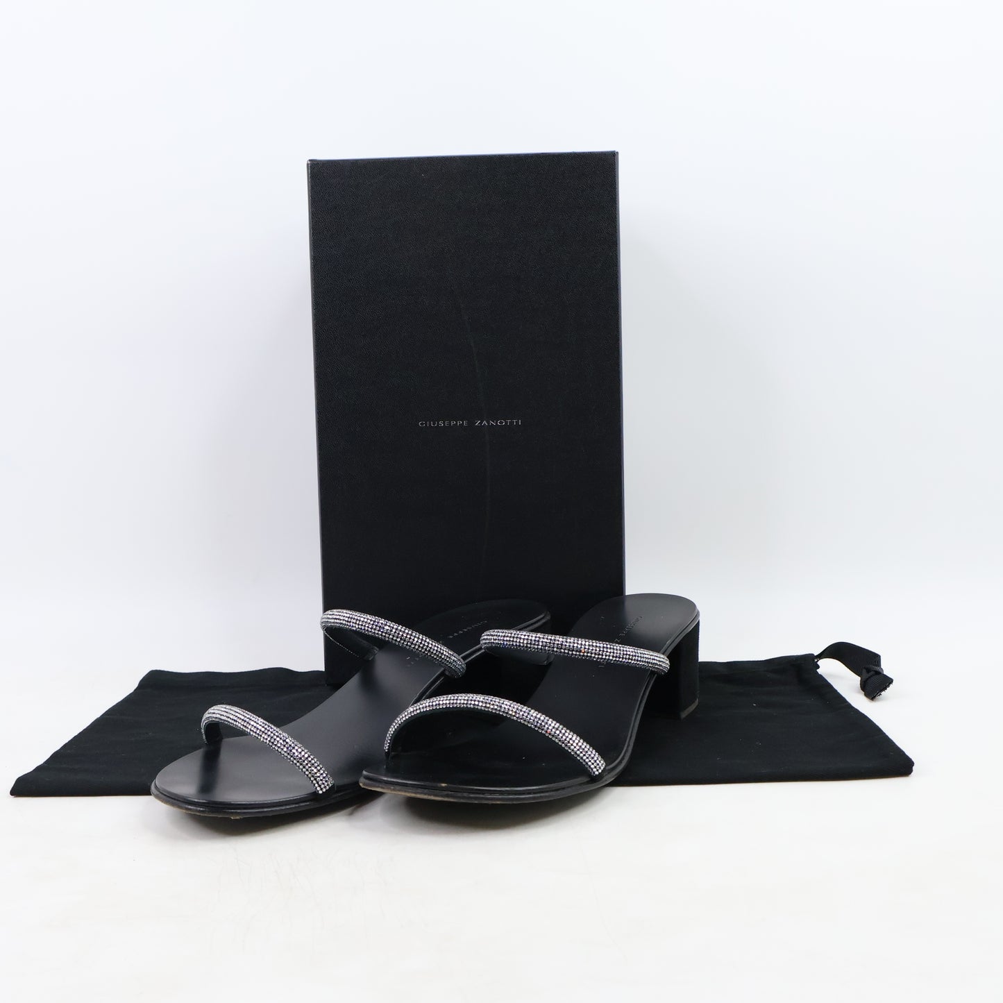 Giuseppe Zanotti Sandals Black Crystal 38