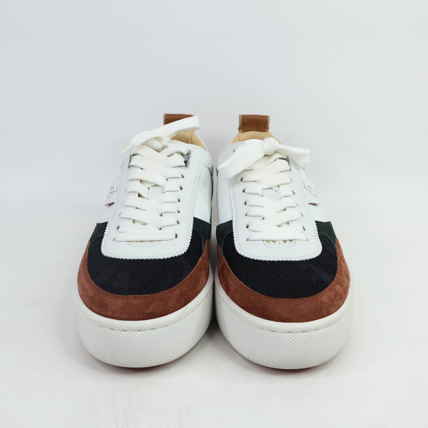 Christian Louboutin Sneakers Suede White Brown Black