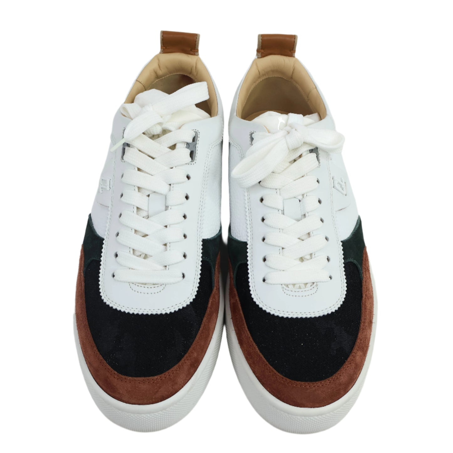 Christian Louboutin Sneakers Suede White Brown Black