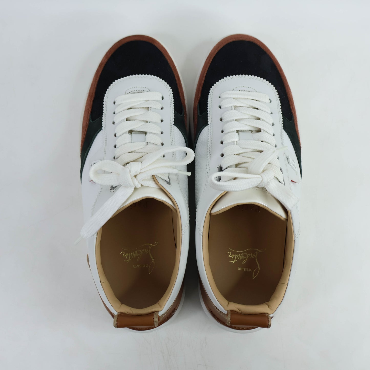 Christian Louboutin Sneakers Suede White Brown Black