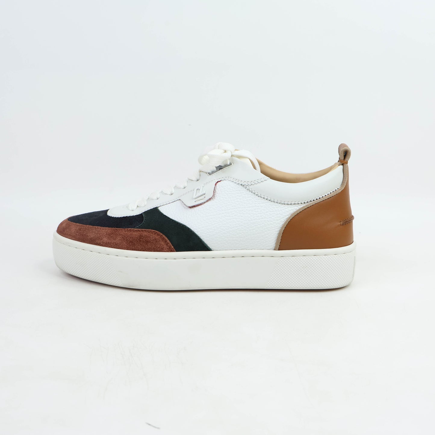 Christian Louboutin Sneakers Suede White Brown Black