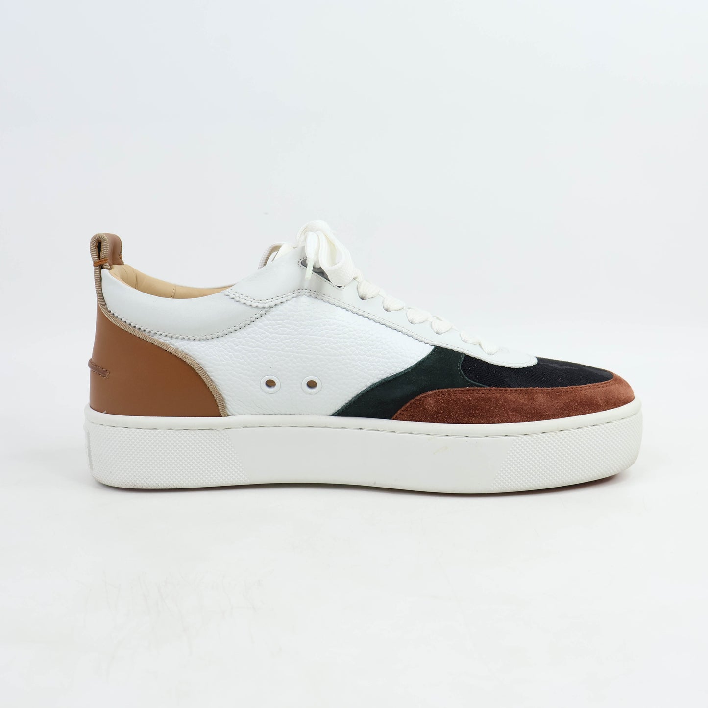 Christian Louboutin Sneakers Suede White Brown Black