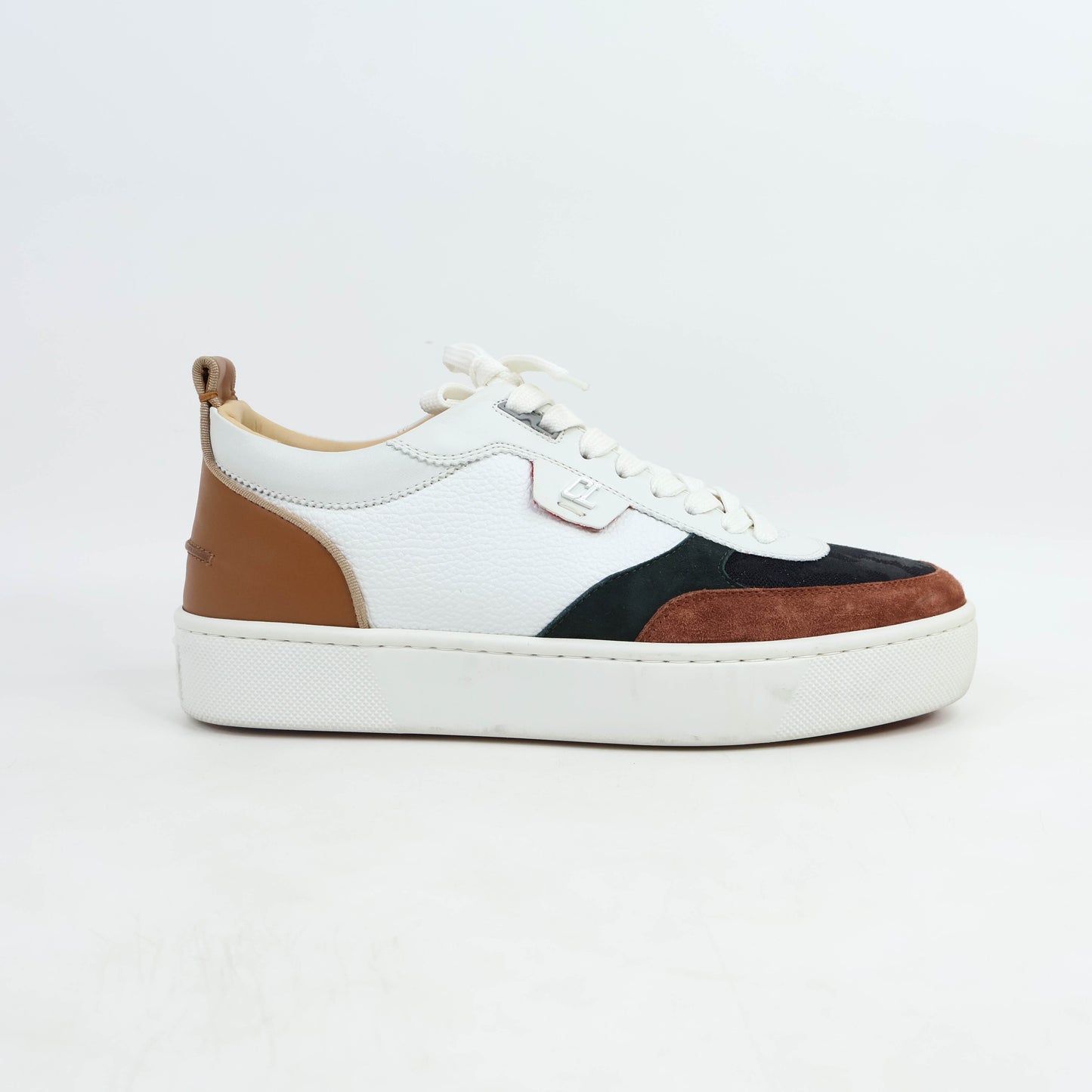 Christian Louboutin Sneakers Suede White Brown Black