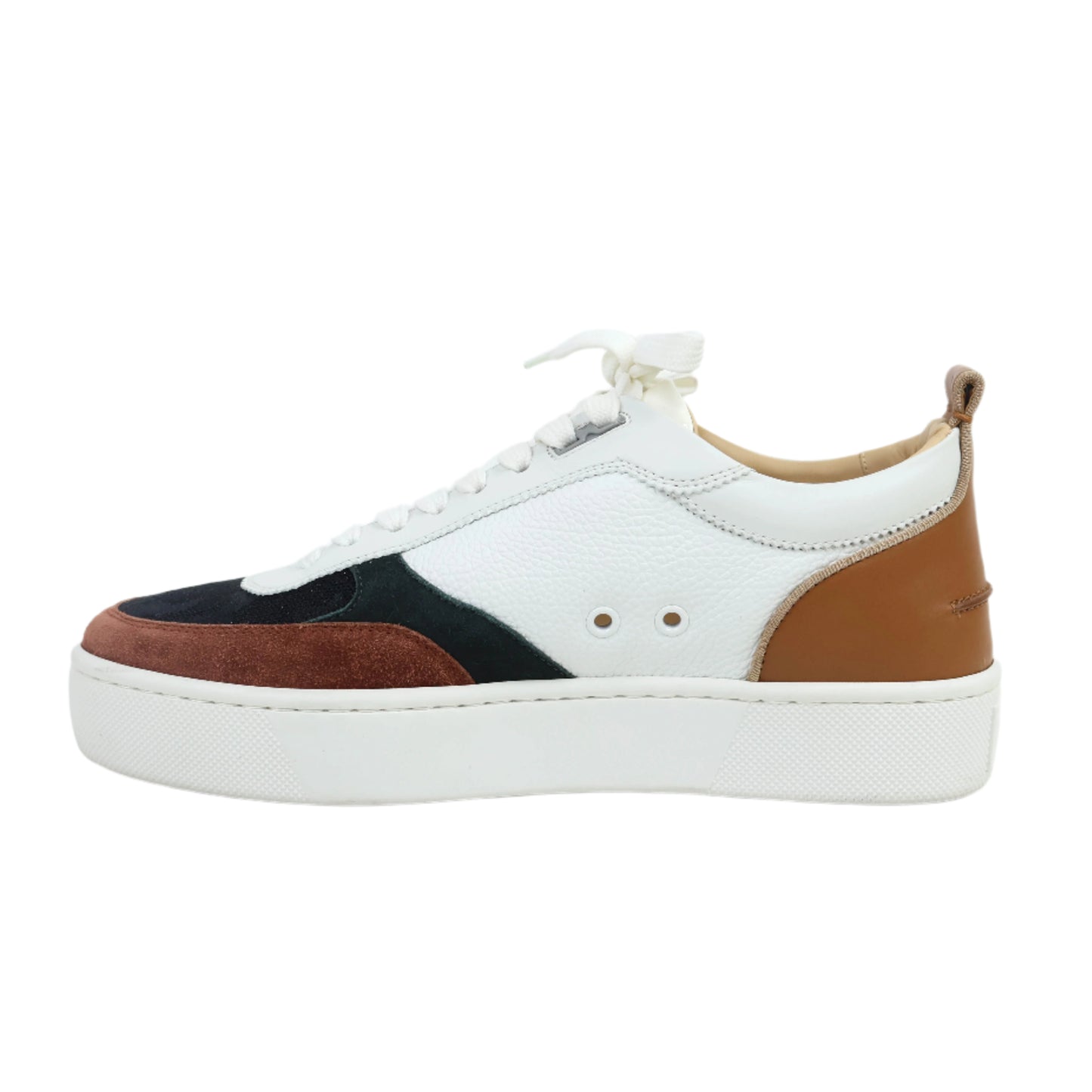 Christian Louboutin Sneakers Suede White Brown Black