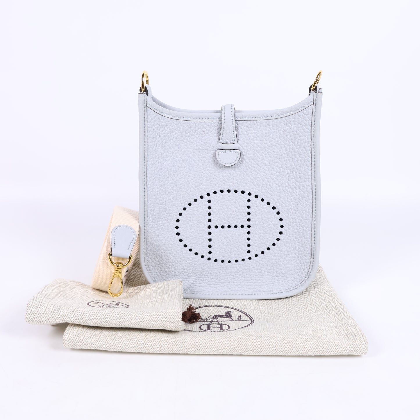 Hermes Evelyne Mini Blue Nata GHW