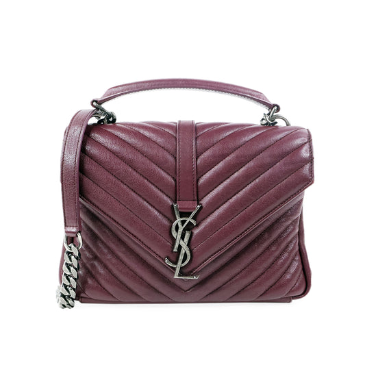 Saint Laurent College Bag Medium Chevron Rouge Legion