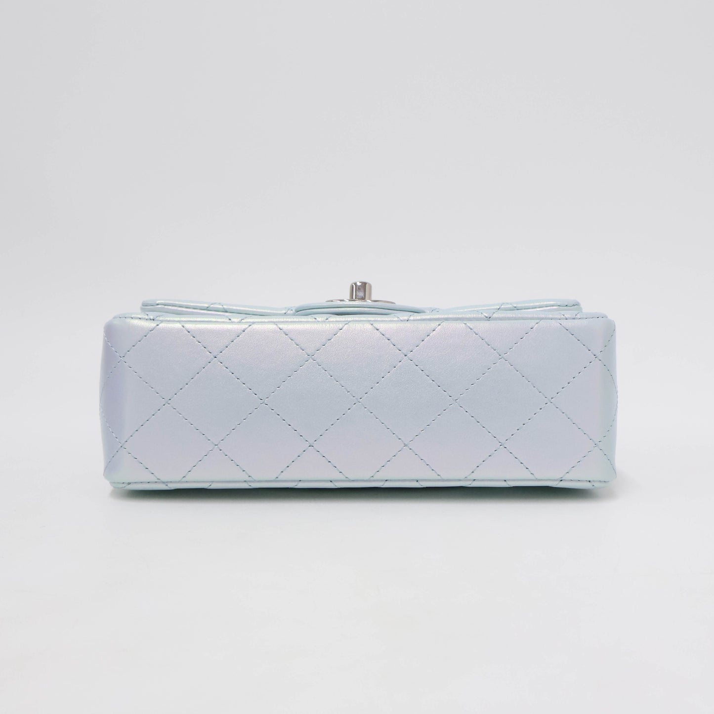 Chanel Classic 8" Iridescent Blue Silver