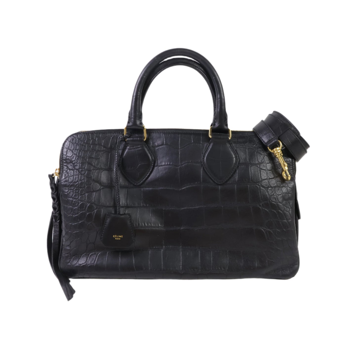 Celine Crocodile Small Black