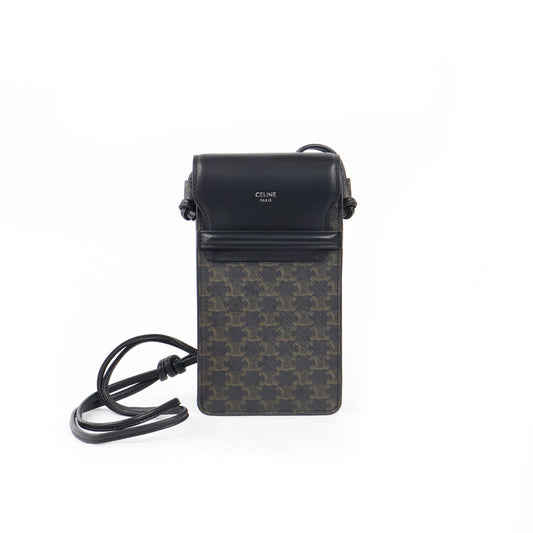 Celine Phone Holder Triomphe Black