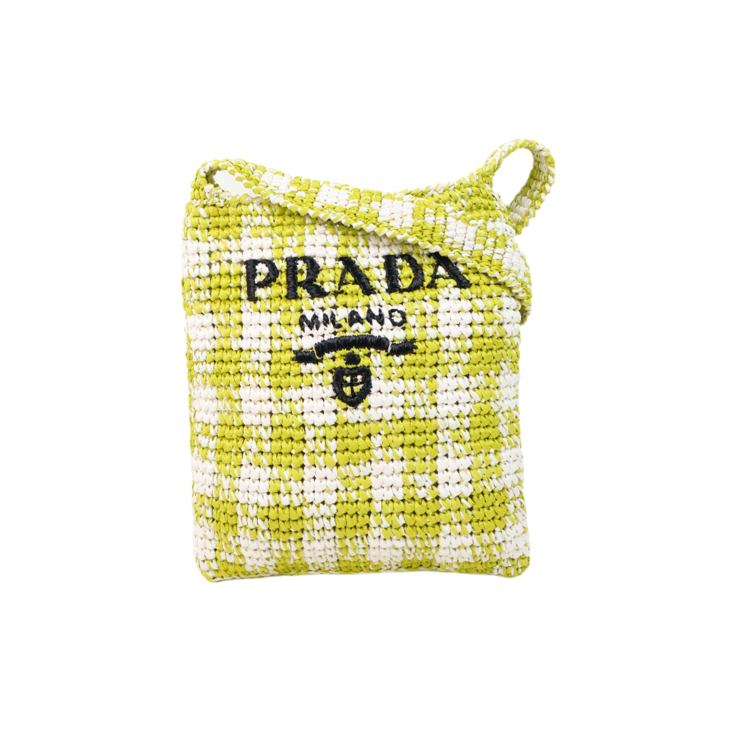 Prada Sacca Raffia Green White