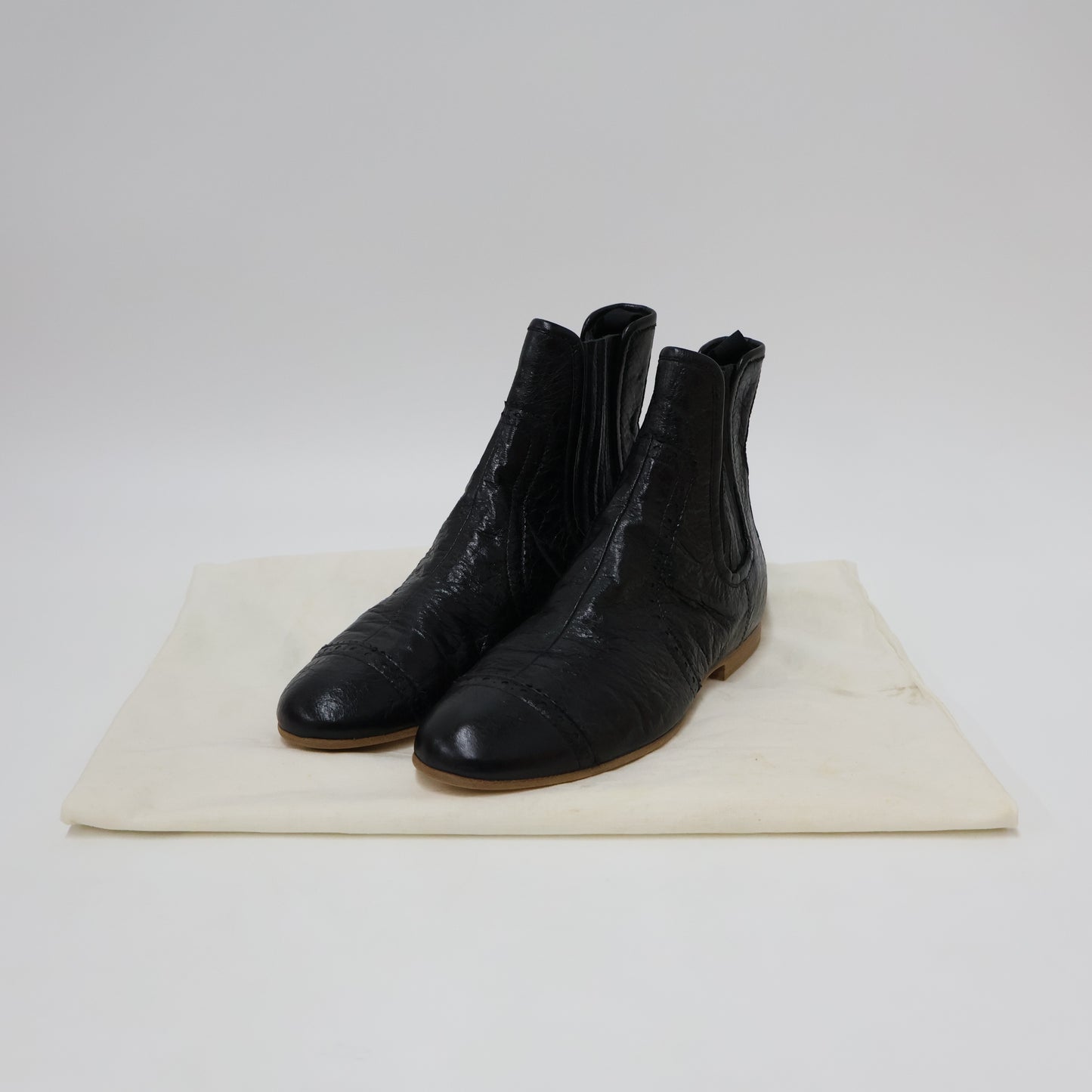 Balenciaga Ankle Boots Black Leather 38