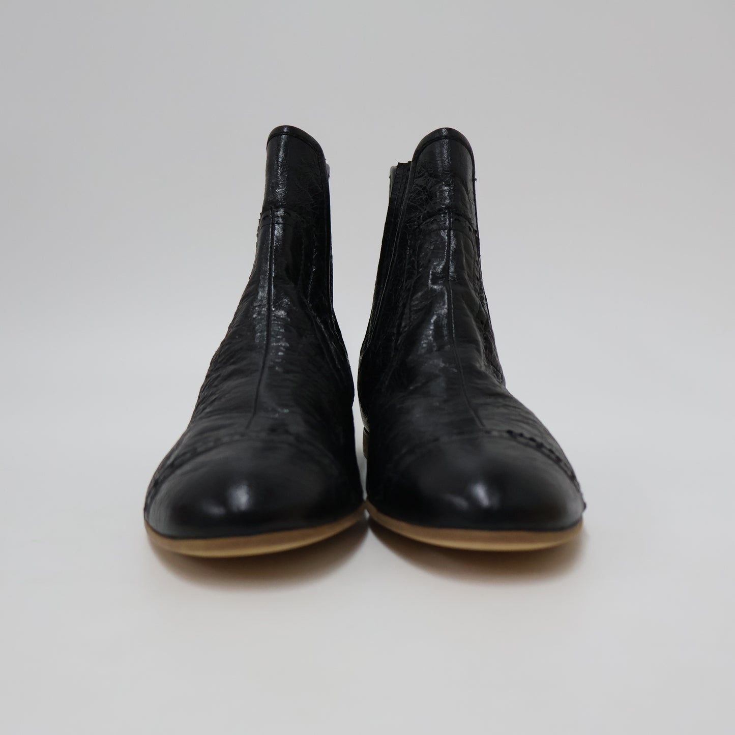 Balenciaga Ankle Boots Black Leather 38