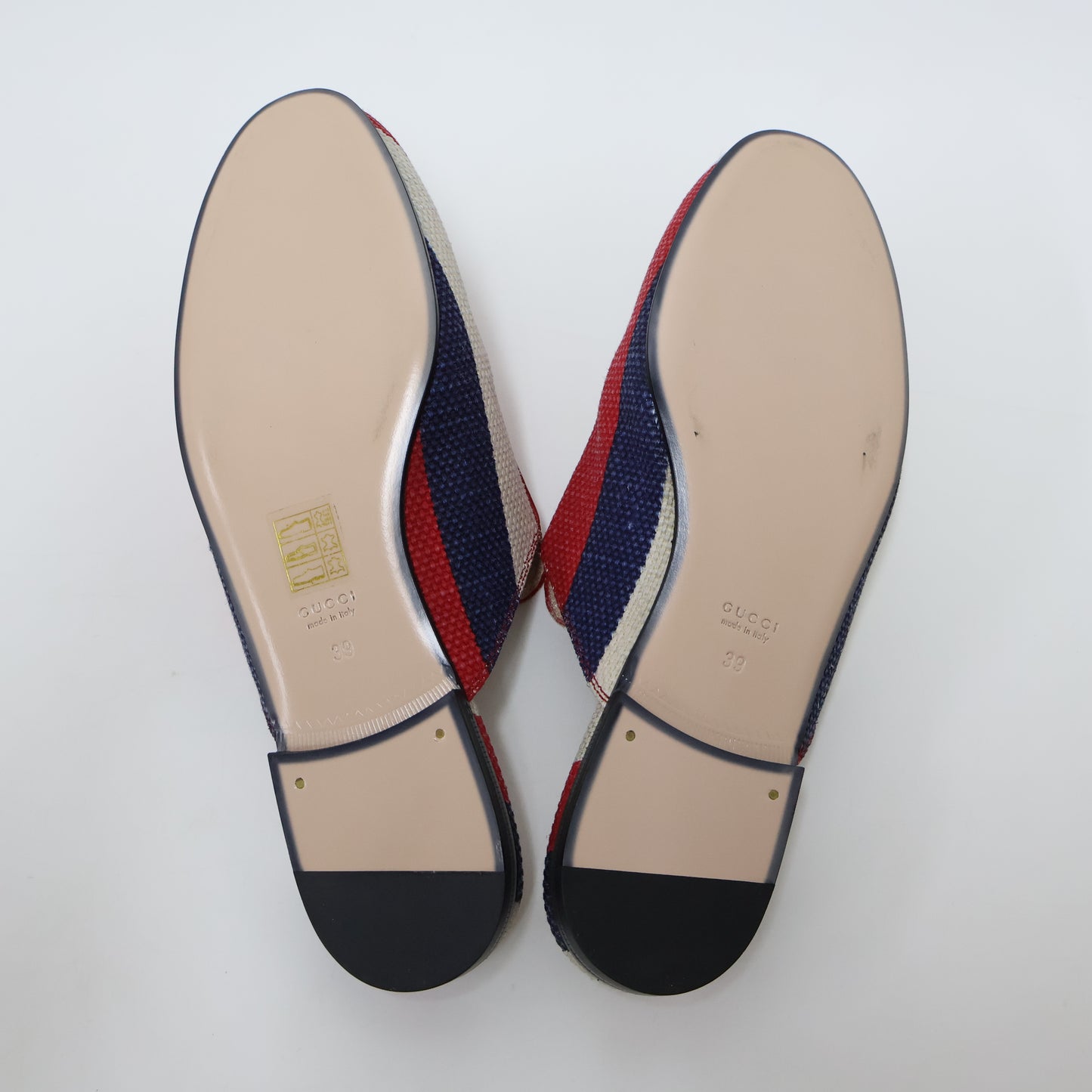 Gucci Princetown Mules Horsebit Canvas Tri-Color 39