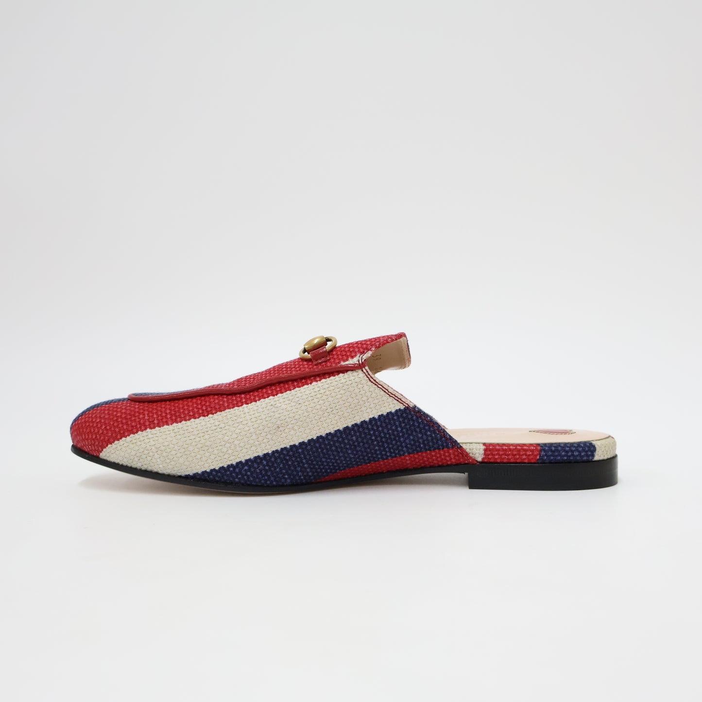 Gucci Princetown Mules Horsebit Canvas Tri-Color 39