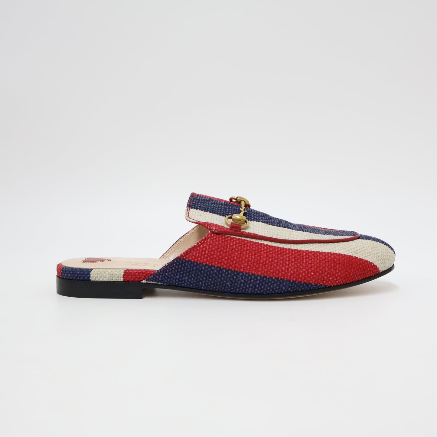 Gucci Princetown Mules Horsebit Canvas Tri-Color 39