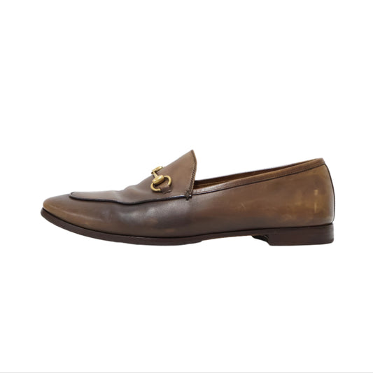 Gucci Loafers Horsebit Brown Leather 38.5