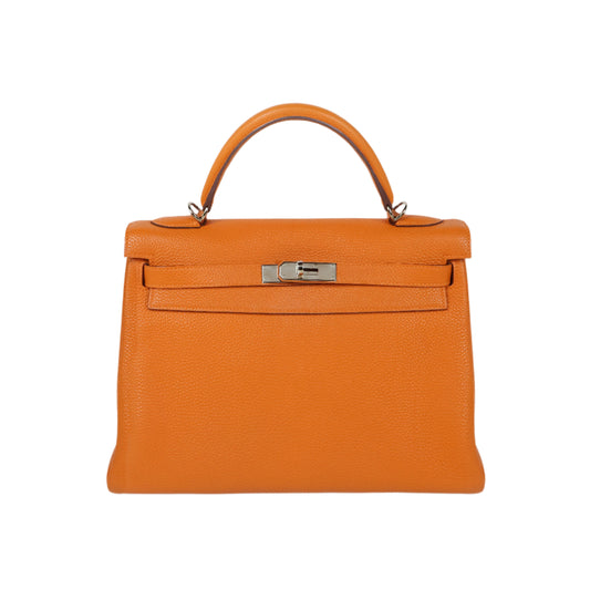 Hermes Kelly 32 Orange PHW Togo