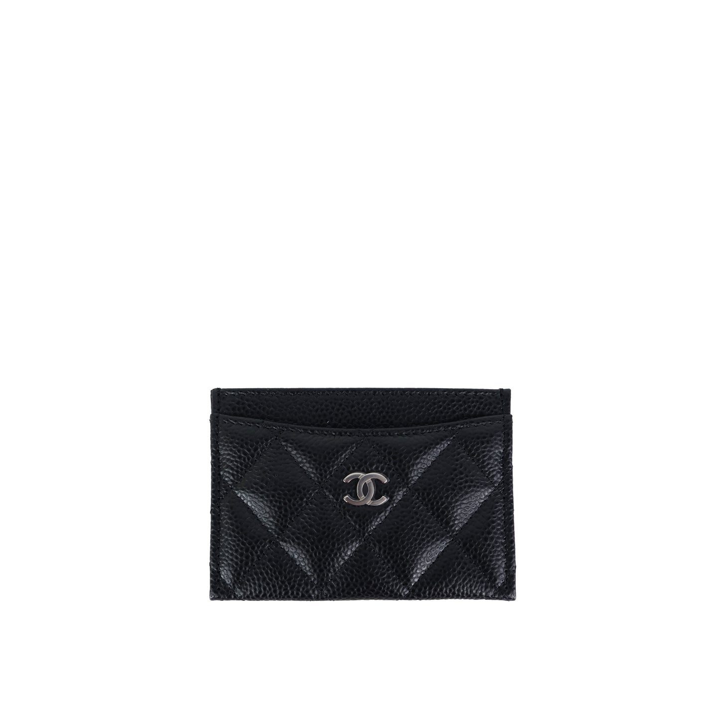 Chanel Card Holder Black Caviar SHW