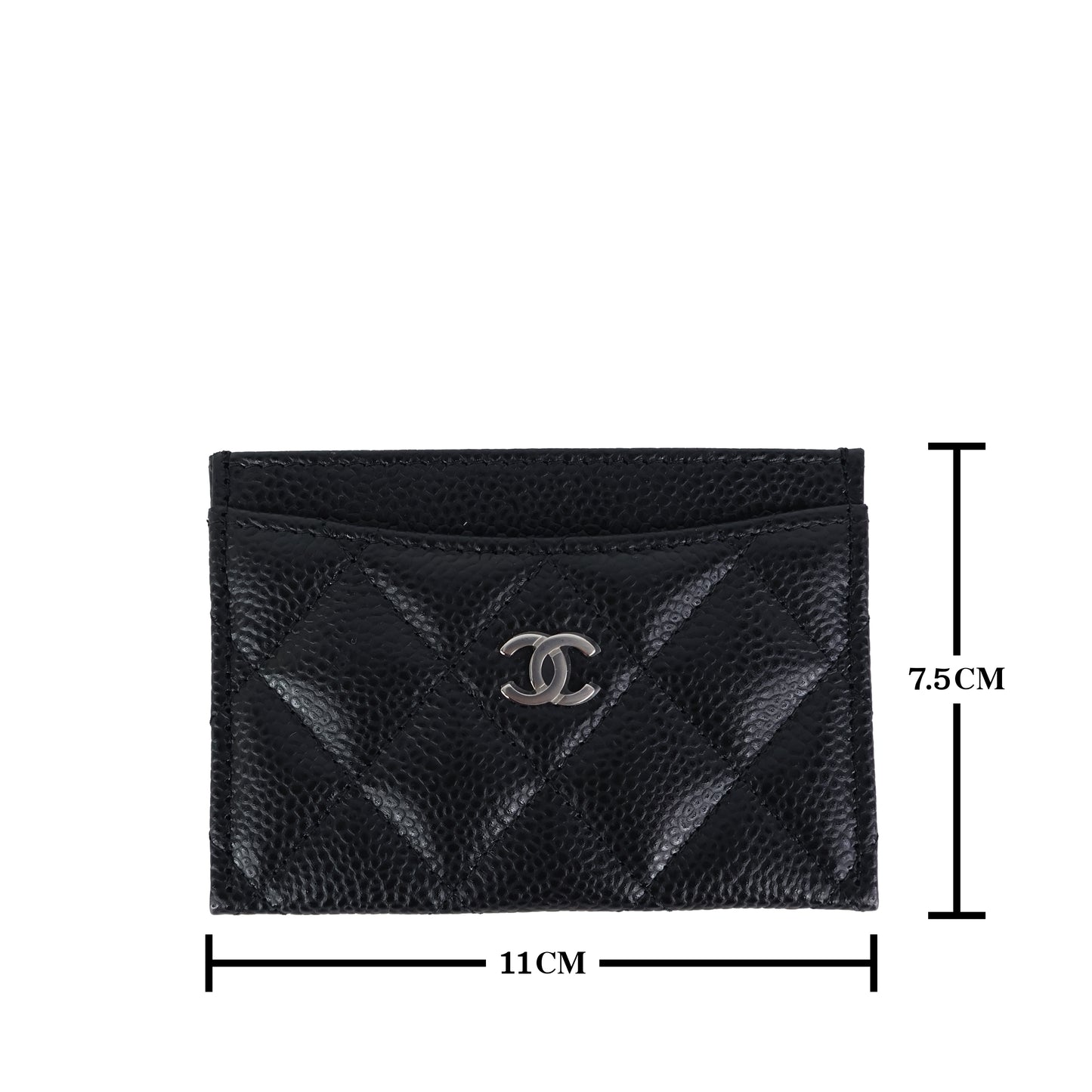 Chanel Card Holder Black Caviar SHW