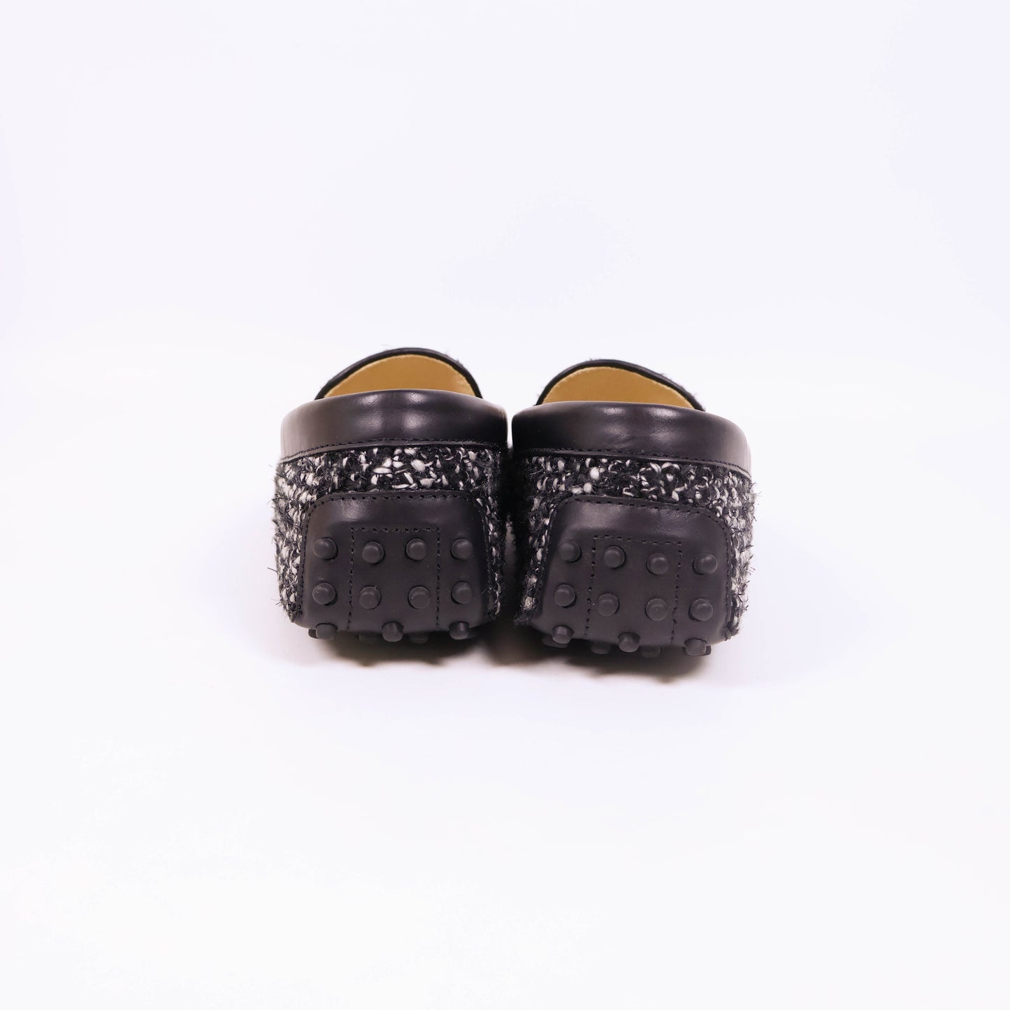 Tod's Loafers Tweed Black White 39