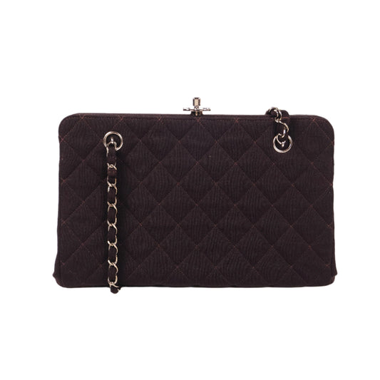 Chanel Shoulder Bag Brown Jersey