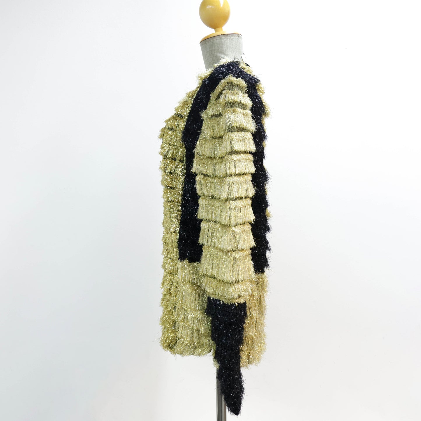 Phillip Lim Top Gold / Black Fringe Trim Sweater