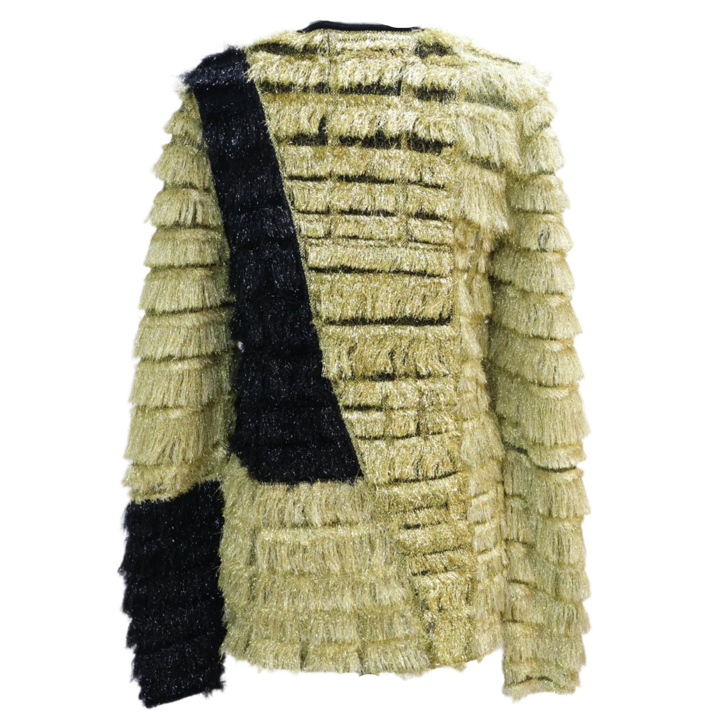 Phillip Lim Top Gold / Black Fringe Trim Sweater