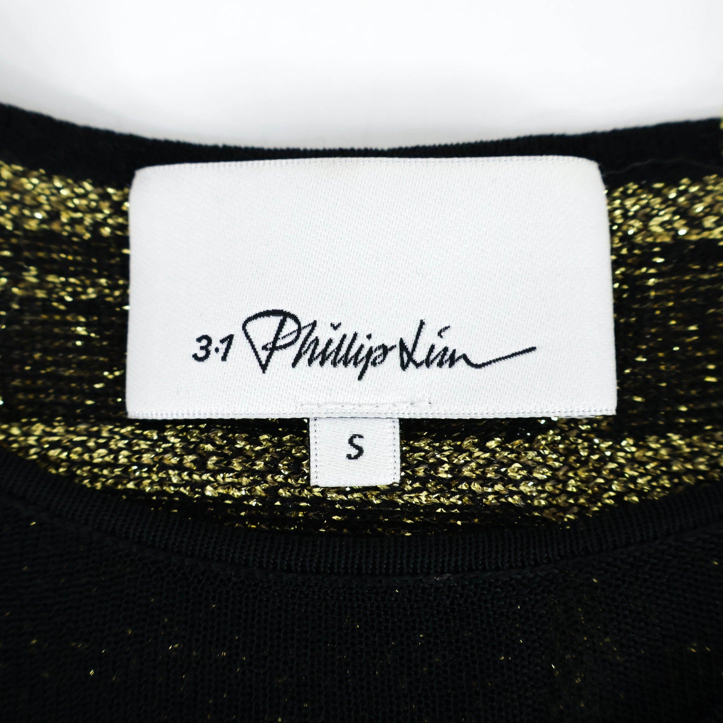 Phillip Lim Top Gold / Black Fringe Trim Sweater