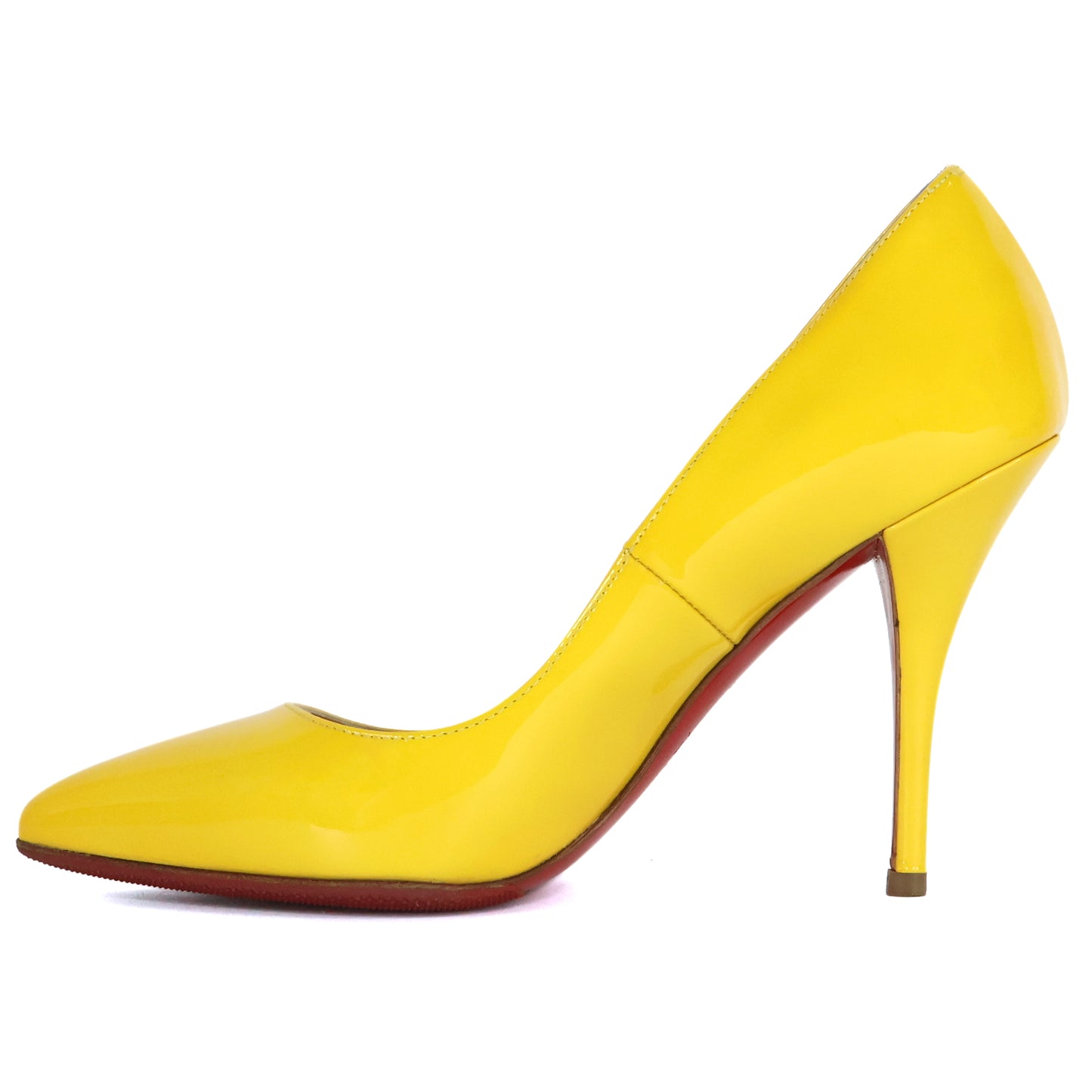 Christian Louboutin Patent Pigalle Pumps Yellow